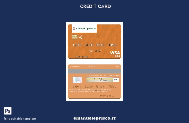 stile verificato modello di carta di debito visto Egypt Bank of Alexandria